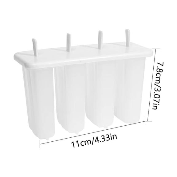 Dvruxg Homemade Popsicle Molds, 4 Cavity Popsicle Molds, 4 Reusable Sticks, Ice Pop Maker, Easy Release Popsicle Maker Molds