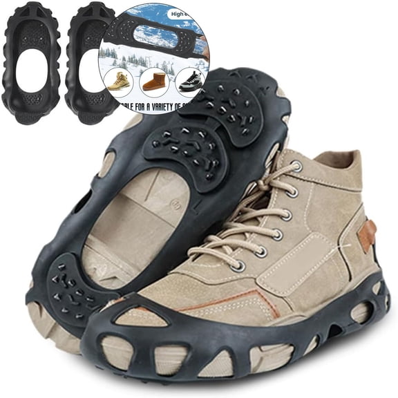 Dvruxg Ice Cleats for Shoes and Boots, Crampons for Hiking Snow Traction Cleats for Walking on Snow and Ice for Women Men Winter Outdoor Hiking Walking Jogging