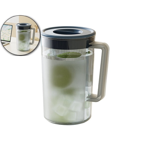 Dvruxg Ice Tea Pitcher for Fridge, Pitcher with Lid, Lemonade Jug, Plastic Pitchers with Lid, Ideal for Tea, Coffee, and Homemade Drinks