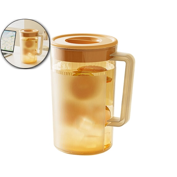 Dvruxg Ice Tea Pitcher for Fridge, Pitcher with Lid, Lemonade Jug, Plastic Pitchers with Lid, Ideal for Tea, Coffee, and Homemade Drinks