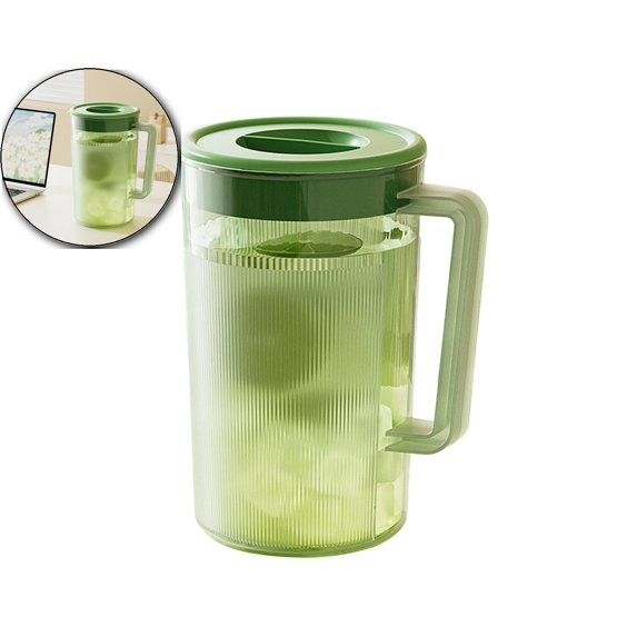 Dvruxg Ice Tea Pitcher for Fridge, Pitcher with Lid, Lemonade Jug, Plastic Pitchers with Lid, Ideal for Tea, Coffee, and Homemade Drinks