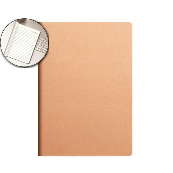 Dvruxg Kraft Paper Notebook – A5/B5/A4 Size Student Reading Diary with 8mm Grid Lines – Softcover Writing Journal for Notes & Journaling