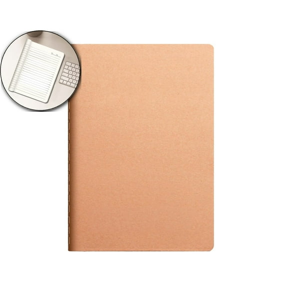 Dvruxg Kraft Paper Notebook – A5/B5/A4 Size Student Reading Diary with 8mm Grid Lines – Softcover Writing Journal for Notes & Journaling