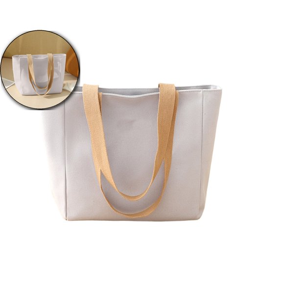 Dvruxg Large Capacity Canvas Shoulder Bag for Women – 15.3" Laptop Compatible Tote with Adjustable Strap, Multiple Pockets – Ideal for Work & Travel