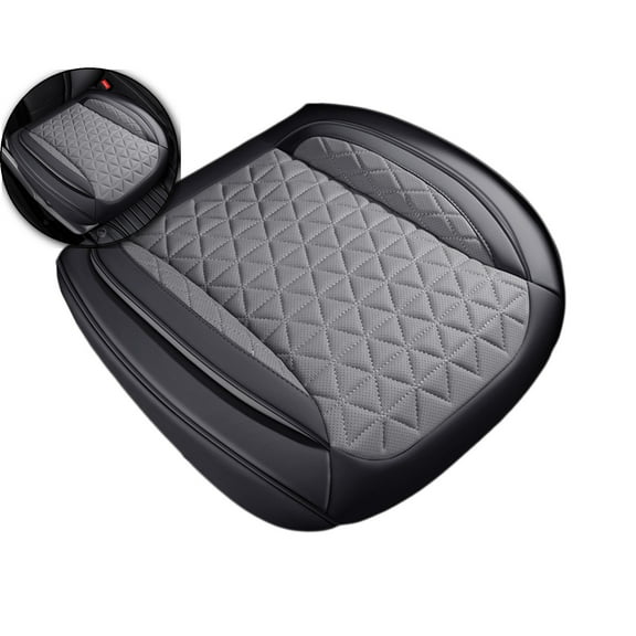 Dvruxg Leather Car Seat Cover, Vehicle Front Bottom Seat Protector Pad, Full Surrounded Waterproof Auto Seat Protective Cushion with Storage Pocket, Universal for SUV, Truck, Sedan