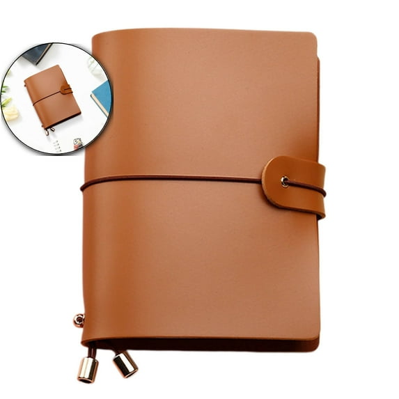 Dvruxg Leather Journal Notebook, Writing Notebook, Versatile Diary, 5.3x 4.1 Inch Travel Diary Handmade Passport Travelers Journal for Men and Women