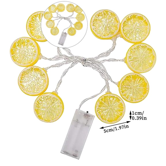 Dvruxg Lemon Slice String Lights, 3D Lemon LED String Lights with 10 Lemon Lights, Summer String Lights for Kitchen, Party, Wedding, Festival, Home Decorations