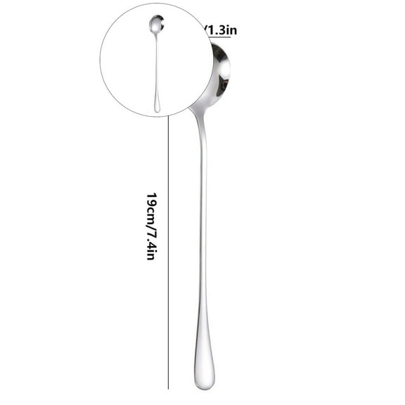 Dvruxg Long Handle Iced Tea Spoon, Coffee Spoon, Ice Cream Spoon, Spoons for Desserts, Stainless Steel, Cocktail Stirring Spoons, Dishwasher Safe