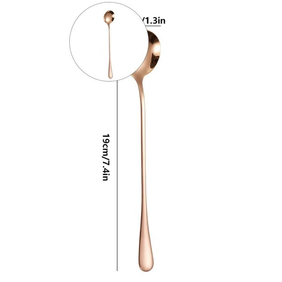 Dvruxg Long Handle Iced Tea Spoon, Coffee Spoon, Ice Cream Spoon, Spoons for Desserts, Stainless Steel, Cocktail Stirring Spoons, Dishwasher Safe