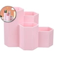 thumbnail image 1 of Dvruxg Makeup Brush Holder Organizer, 4 Slot Plastic Cosmetics Brushes Storage for Office/Colleage/Home(Pink), 1 of 6
