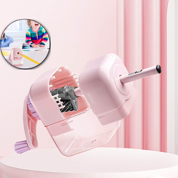 Dvruxg Manual Sharpener, Hand Crank, for 6.9-8 mm Colored Pencils, for Home and Office(Pink)