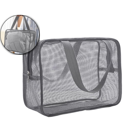 Dvruxg Mesh Shower Bag Portable Mesh Shower Caddy Bag Dorm Toiletry Organizer Tote Quick-Dry Gym Shower Mesh Bag for Gym Travel Camping(Gray)