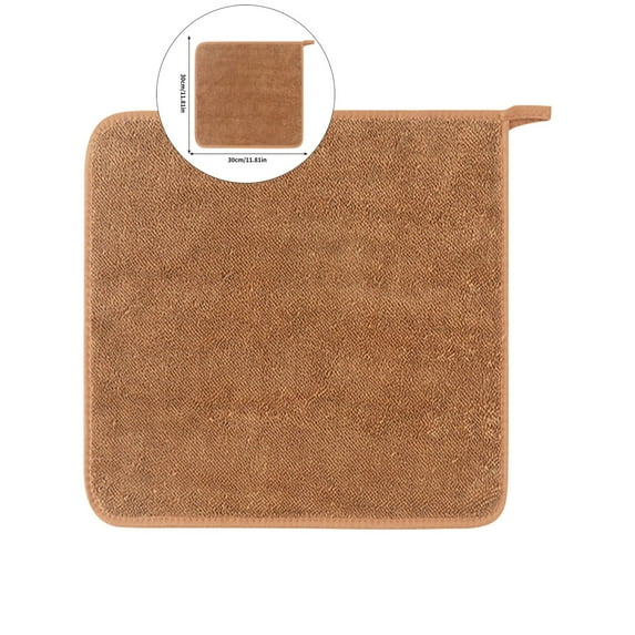 Dvruxg Microfiber Dish Drying Mat, Super Absorbent Kitchen Dish Drying Pad, Reversible for Countertop(Brown)
