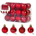 thumbnail image 1 of Dvruxg Mini Christmas Tree Ball Ornaments, 24 Pcs Shatterproof Satin Shiny and Glitter Bulb Christmas Ornaments(Red), 1 of 4