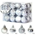 thumbnail image 1 of Dvruxg Mini Christmas Tree Ball Ornaments, 24 Pcs Shatterproof Satin Shiny and Glitter Bulb Christmas Ornaments(Silver), 1 of 2