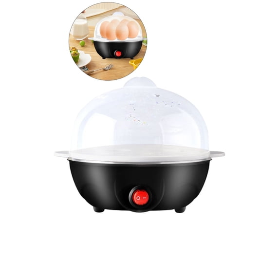 Dvruxg Mini Electric Egg Cooker - 7-Egg Capacity with Automatic Shut Off & Dry Burn Protection | Stainless Steel Basket, One-Touch Operation for Hard/Soft Boiled Eggs