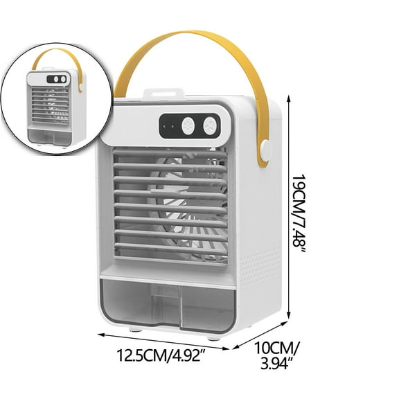 Dvruxg Mini Portable Air Conditioner USB-Powered Rechargeable Air Cooler Quiet Personal Cooling Fan for Bedroom Car Travel & Indoor Use