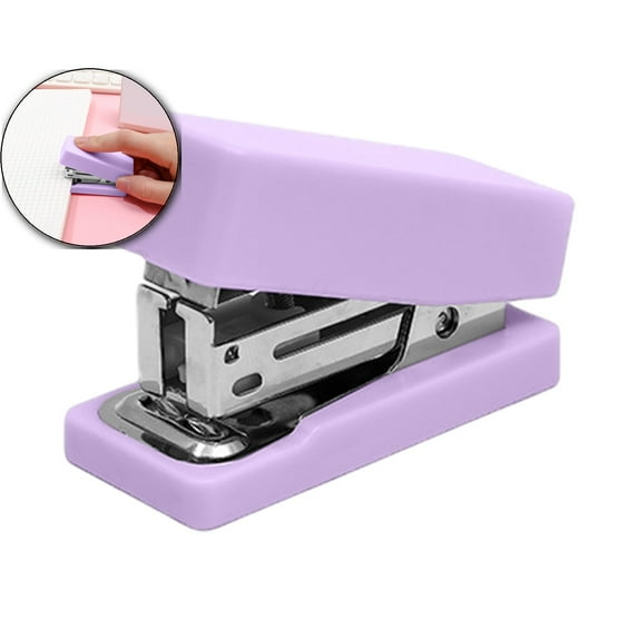 Dvruxg Mini Stapler – Office Stapler – Easy Push, Comfort Grip Design –Lightweight & Portable(Purple)