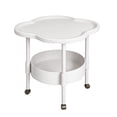 thumbnail image 1 of Dvruxg Modern End Table Side Table Plastic Flower Coffee Table Modern Double Layer Table with Storage Small Decorative Side Table Easy to Assemble(White), 1 of 5