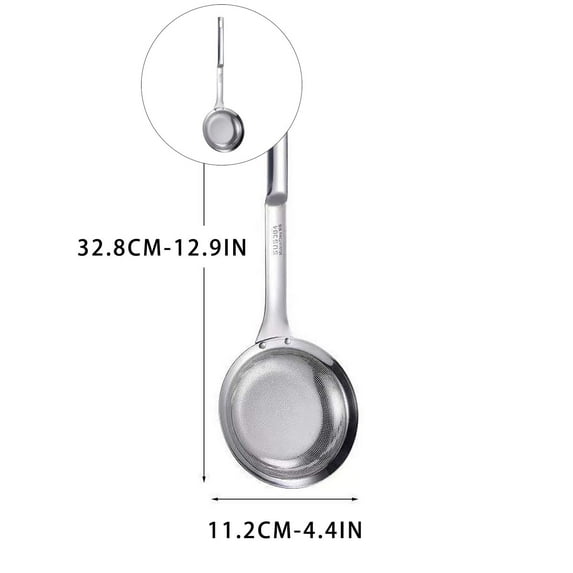 Dvruxg Multi-Functional Hot Pot Fat Skimmer Spoons for Cooking - Stainless Steel Fine Mesh Strainer Spoon, Slotted Spoons for Cooking, Fat Separator, Ladle Cooking Strainer Spoon