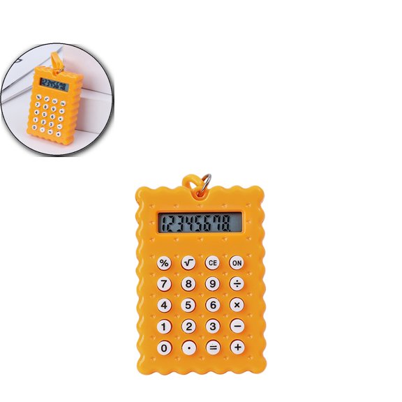 Dvruxg Office Electronics and Accessories Pocket Mini Electronic Calculator Biscuit Shape Office Supplies Compact and Lightweight, Portable and Convenient