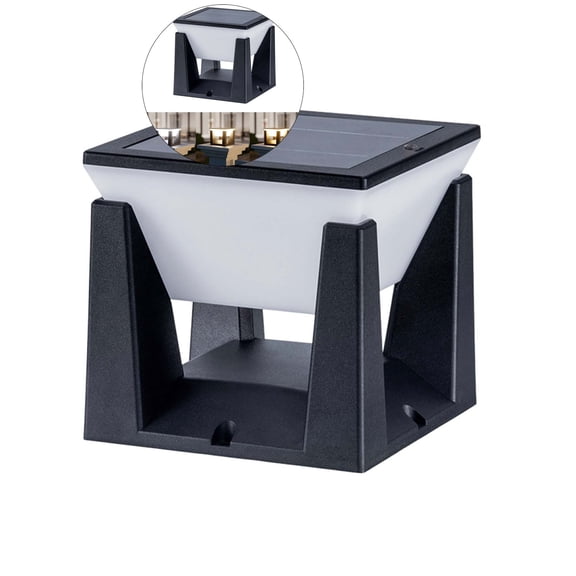 Dvruxg Outdoor Post Light, Column Lamp Modern Stone Pillar Lantern Waterproof Fence Deck Cap LED Lights Exterior Landscape Lighting for Patio Garden Backyard Gate