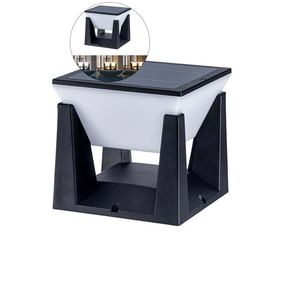 Dvruxg Outdoor Post Light, Column Lamp Modern Stone Pillar Lantern Waterproof Fence Deck Cap LED Lights Exterior Landscape Lighting for Patio Garden Backyard Gate