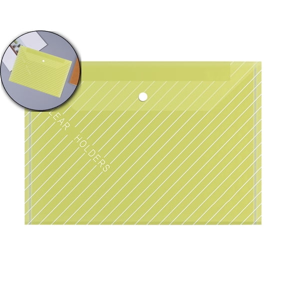 Dvruxg Plastic Envelopes File Folders Document Organizer Transparent Waterproof Reusable File Folders for A4 Letter Sized Documents, Receipts, Photos & Office Use