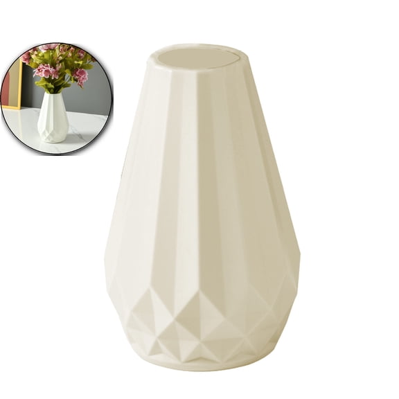 Dvruxg Plastic Flower Vase Bulk Ceramic Look Flower Vases Decorative Hydroponic Vase for Flowers Unbreakable Bud Vase for Home Wedding Centerpieces Decor