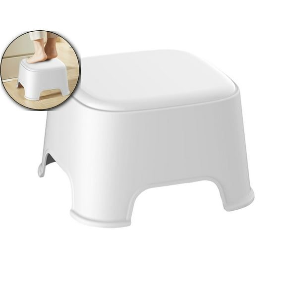 Dvruxg Plastic Step Stool, Small Portable Step Stool, Thickened Foot Stool with Non Slip Pads, Multifunctional Seat Stool Sturdy and Lightweight for Living Room Bathroom Kitchen