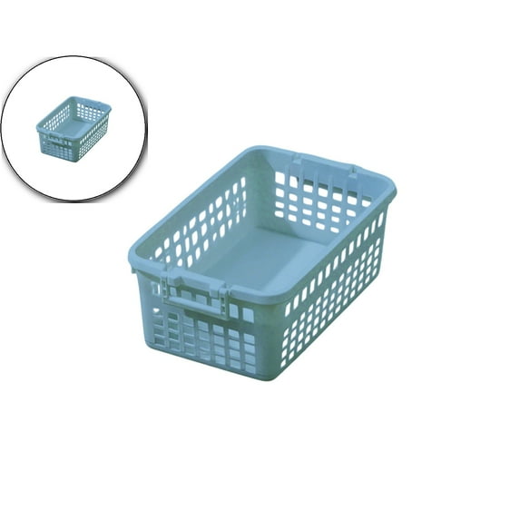 Dvruxg Plastic Storage Baskets, 12.2x7.48x4.72 Inch Storage Organizer Baskets Trays with Grip Handles for Desktop, Drawer