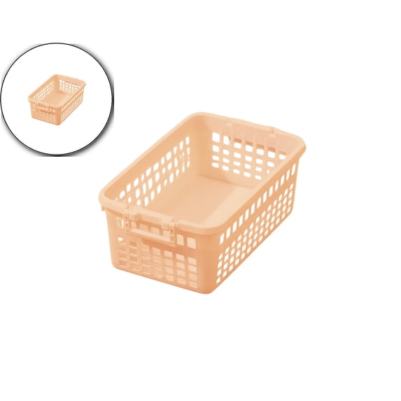 Dvruxg Plastic Storage Baskets, 12.2x7.48x4.72 Inch Storage Organizer Baskets Trays with Grip Handles for Desktop, Drawer