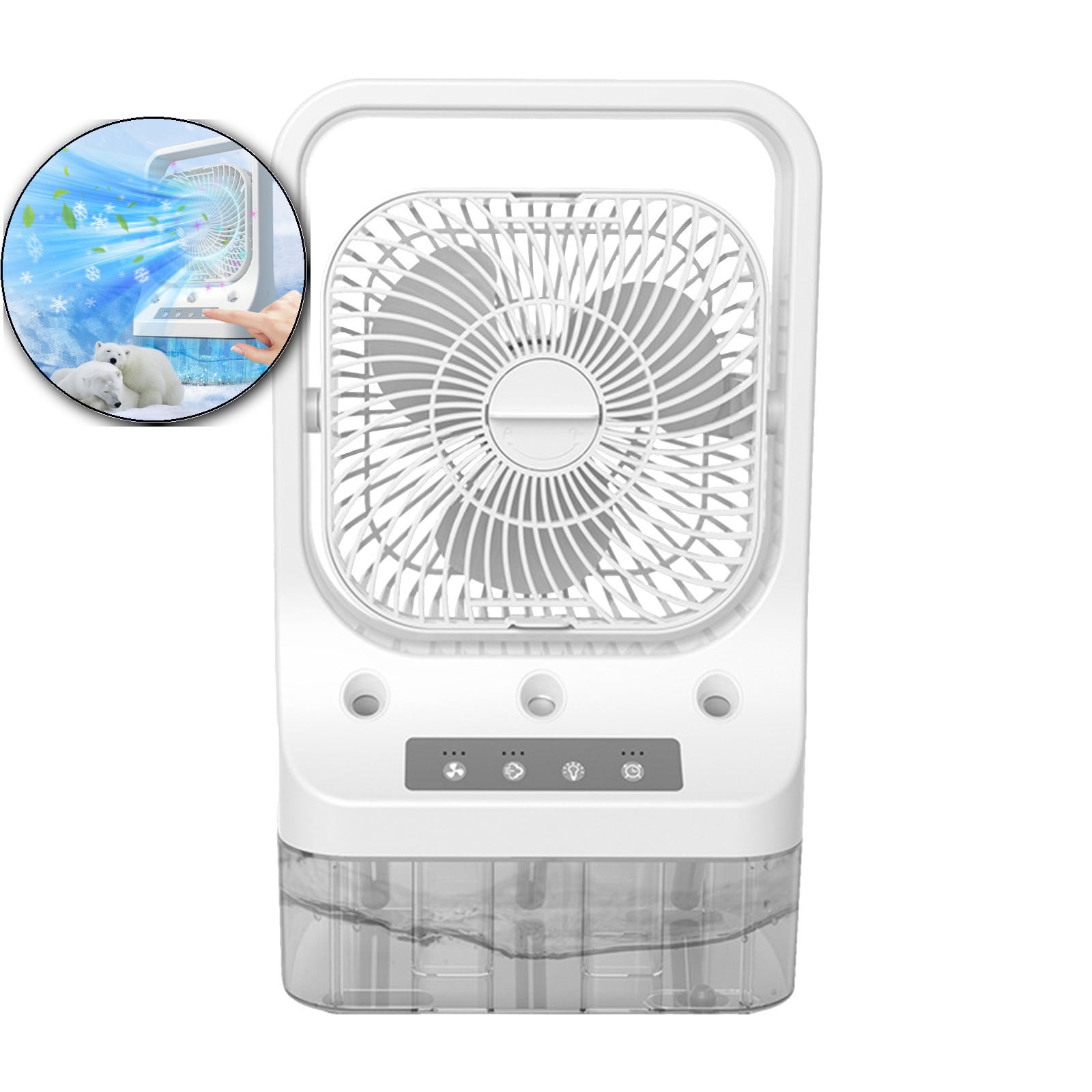 Dvruxg Portable Small Fan with 3 Nozzles and Handle, 3 Speeds Powerful ...