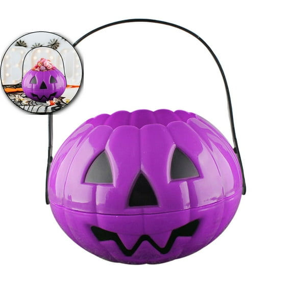Dvruxg Pumpkin Bucket Candy Bucket Jack-O-Lantern Trick or Treat Bags for Snacks Goodie Candy Halloween Party Favors
