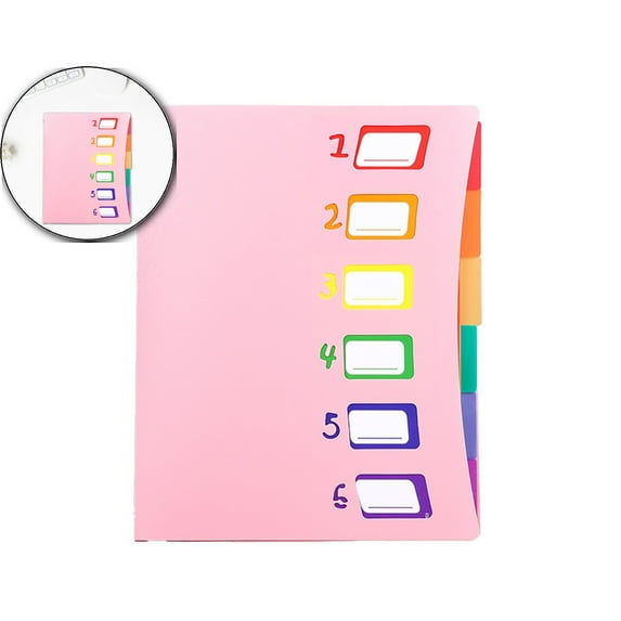 Dvruxg Rainbow Tab Expanding File with Folder Muti Pockets, A4 Letter File Organizer with Water-Resistant Plastic Dividers, Office Document Organizer Folio