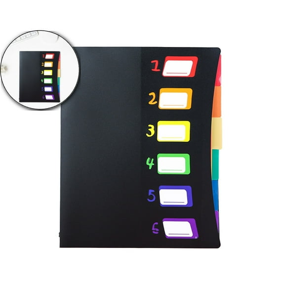 Dvruxg Rainbow Tab Expanding File with Folder Muti Pockets, A4 Letter File Organizer with Water-Resistant Plastic Dividers, Office Document Organizer Folio
