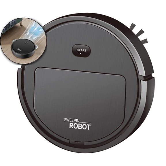 Dvruxg Robot Vacuum Cleaner, Sweeping Robot, USB Smart 3 in 1 Super Thin, Powerful Suction, Quiet, Robotic Vacuum Cleaner(Black)