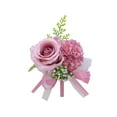 thumbnail image 1 of Dvruxg Rose Flower Wrist Corsage Boutonniere, Handmade Artificial Corsage Bride Hand Flower Wristband Roses Men Boutonniere for Wedding Party Prom Decorations, 1 of 5