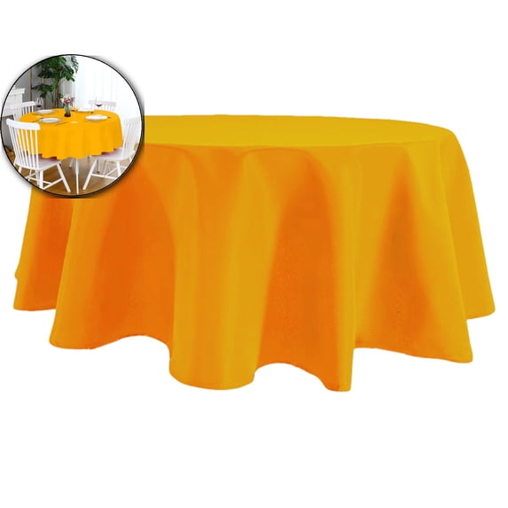 Dvruxg Round Tablecloth 70 Inch Waterproof Heavy Duty Wrinkle Free Polyester Fabric Table Cloth, Spill Proof Washable Table Cover for Parties, Camping, Picnic, Banquet, Indoor and Outdoor