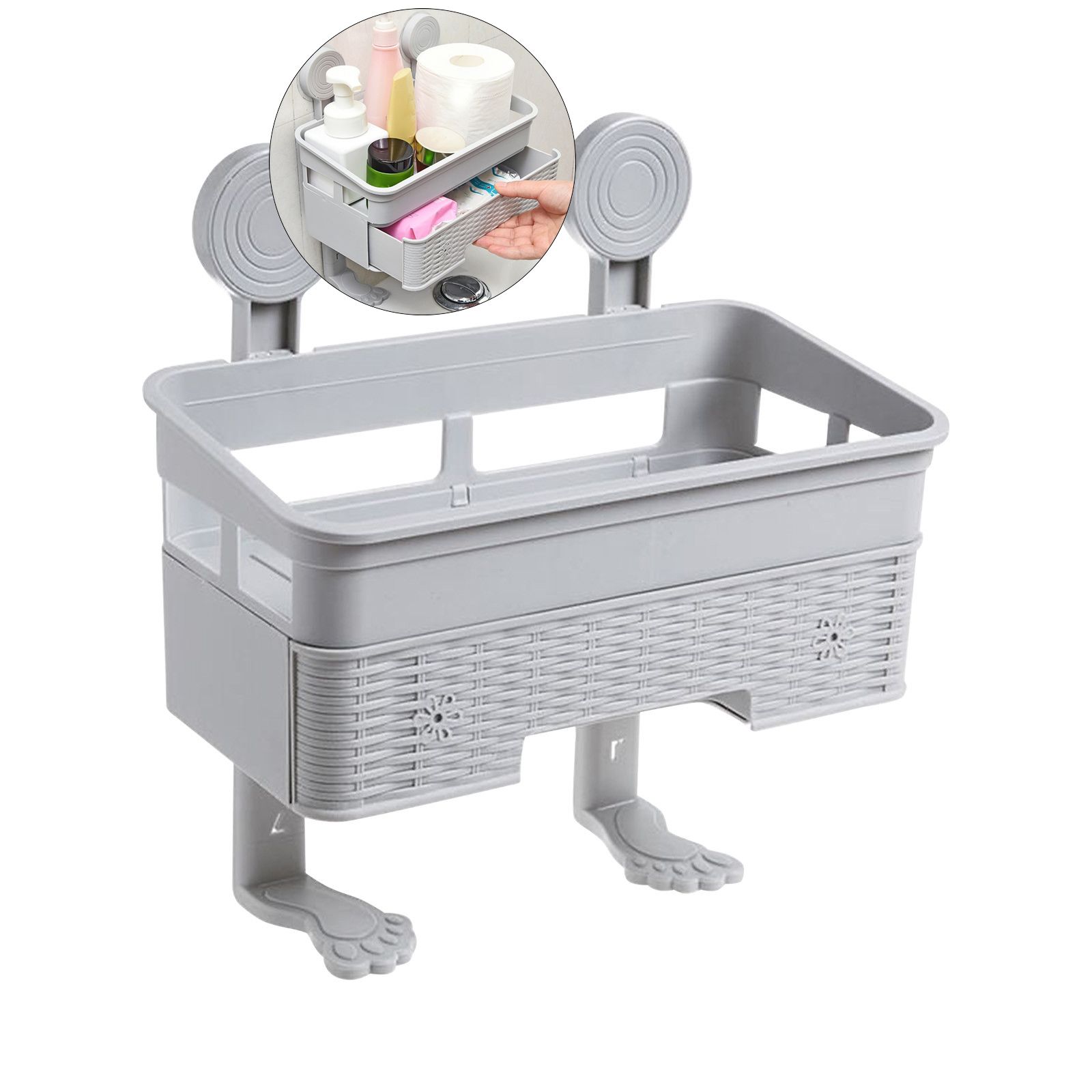 Dvruxg Shower Caddy, Adhesive Shower Organizer, Shelf with Soap Dish ...