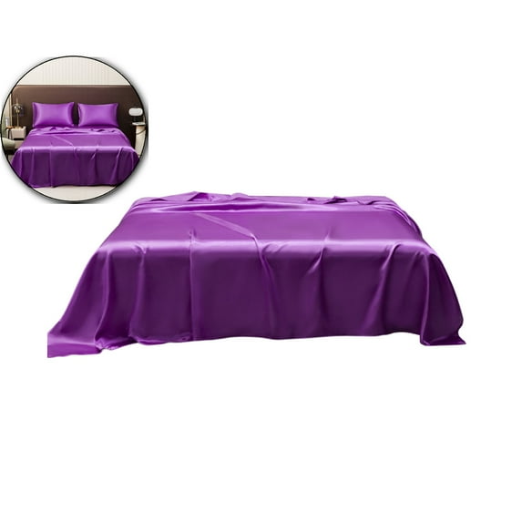 Dvruxg Silky Satin Sheet Full Size Satin Sheets Comforter Bedding Sheets, Breathable Bedding Sheets, 81x88 Inch