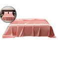 thumbnail image 1 of Dvruxg Silky Satin Sheet Full Size Satin Sheets Comforter Bedding Sheets, Breathable Bedding Sheets, 89x101 Inch(Pink), 1 of 6