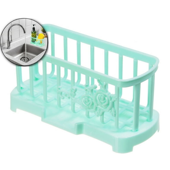Dvruxg Sink Storage Holder Drain Rack Hollowed-Out Quick Drying Durable Sink Sponge Soap Holder Kitchen Supplies Sink Organizer Rack Sink Organizer Rack