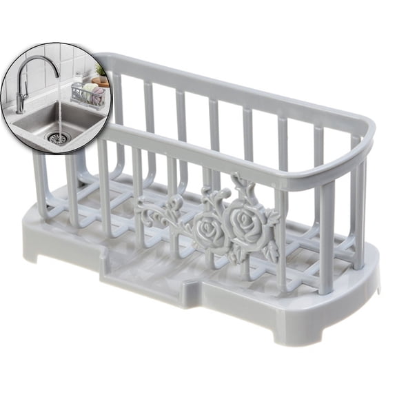 Dvruxg Sink Storage Holder Drain Rack Hollowed-Out Quick Drying Durable Sink Sponge Soap Holder Kitchen Supplies Sink Organizer Rack Sink Organizer Rack