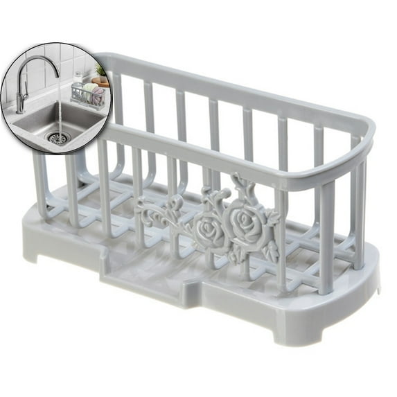 Dvruxg Sink Storage Holder Drain Rack Hollowed-Out Quick Drying Durable Sink Sponge Soap Holder Kitchen Supplies Sink Organizer Rack Sink Organizer Rack