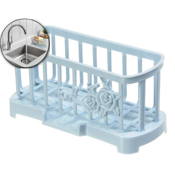 Dvruxg Sink Storage Holder Drain Rack Hollowed-Out Quick Drying Durable Sink Sponge Soap Holder Kitchen Supplies Sink Organizer Rack Sink Organizer Rack