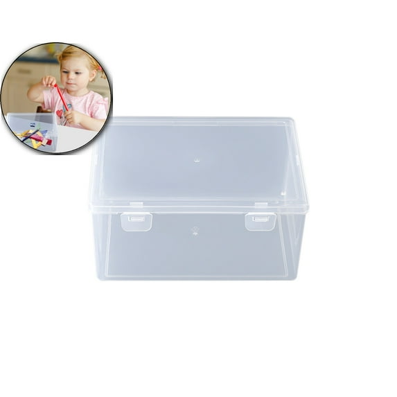 Dvruxg Small Plastic Containers, Rectangular Crayon Box Storage Containers with Lid, Rectangle Small Storage Containers Box, Clear Plastic Storage Containers Box for Collecting Small Items
