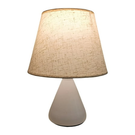 Dvruxg Small Table Lamp, Wooden Bedside Lamp with Lampshade, Space-Saving Nightstand Lamp for Room Bedroom Living Room(White)