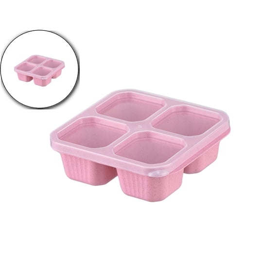 Dvruxg Snack Containers, Divided Bento Snack Box, 4 Compartments Reusable Meal Prep Lunch Containers, Food Storage Containers for Work Travel