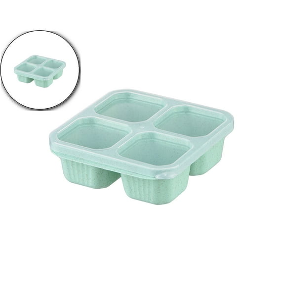 Dvruxg Snack Containers, Divided Bento Snack Box, 4 Compartments Reusable Meal Prep Lunch Containers, Food Storage Containers for Work Travel